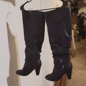 Sexy over the knee heel boots size 8 black